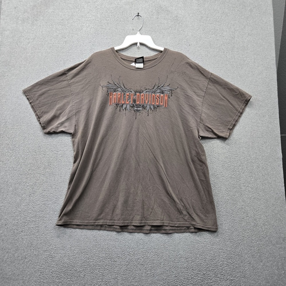 Harley-Davidson Men Shirt 2XL Brown Screamin Eagle Motorcycle Logo Graphic READ